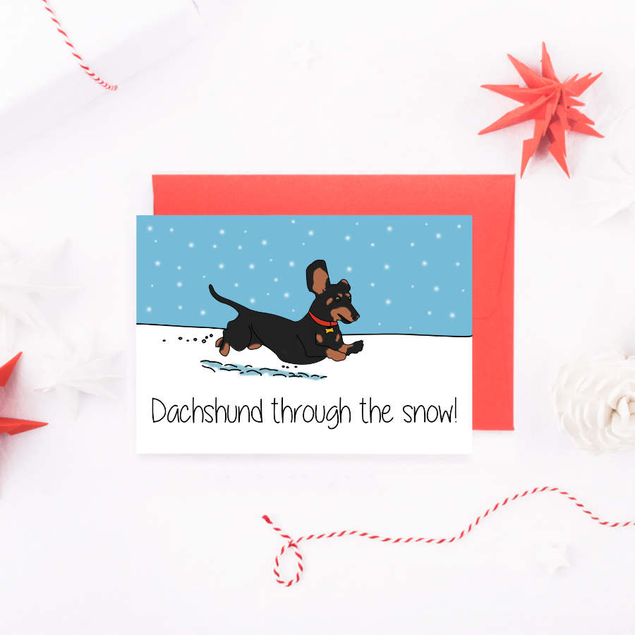 dachshund-through-the-snow-card