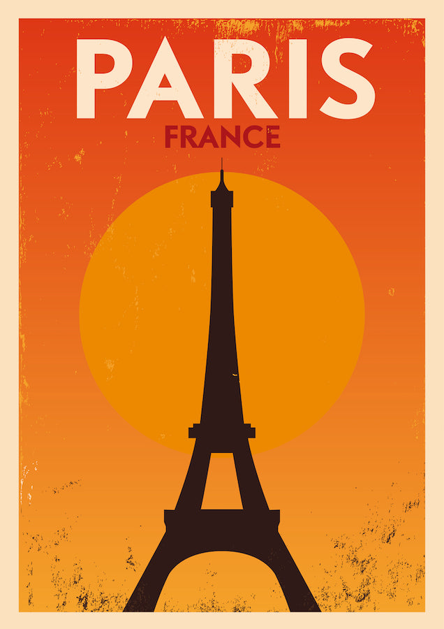 Paris Eiffel Tower Retro Canvas Print