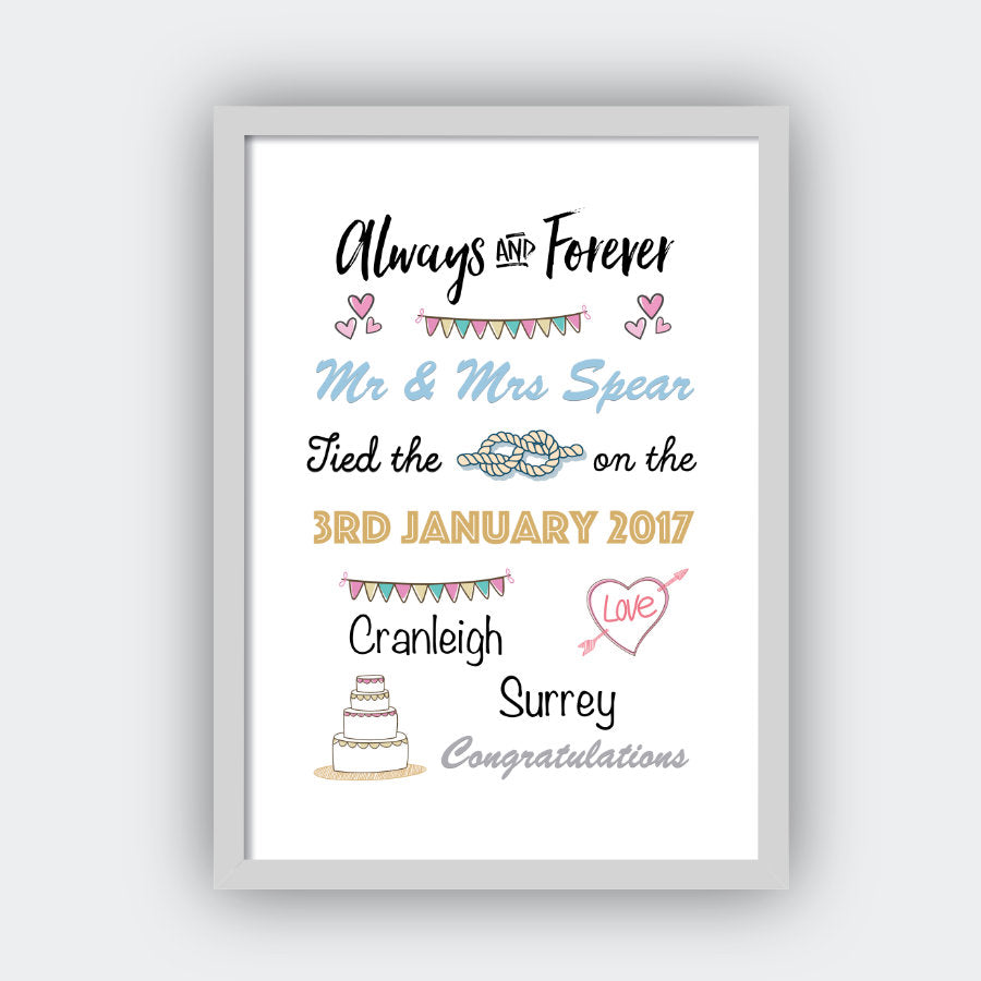 Personalised Always And Forever Print-grey