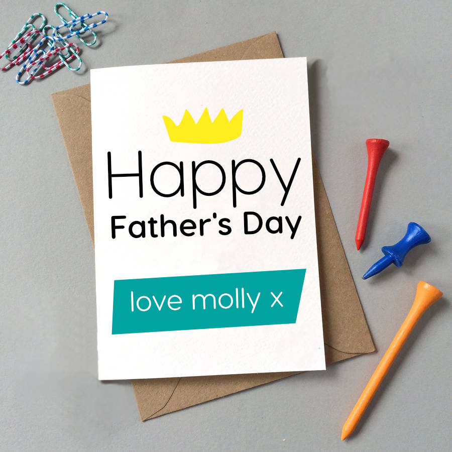 Personalised Happy Father's Day Crown Card