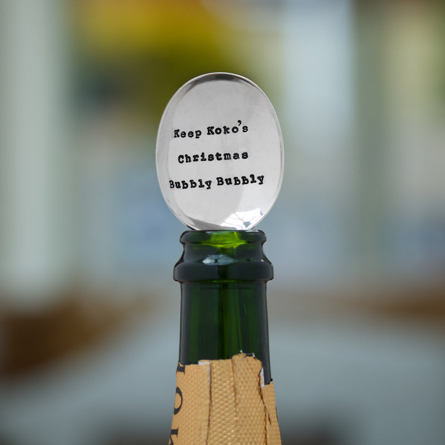 Personalised Keep Your Christmas Bubbly Bubbly Champagne Spoon