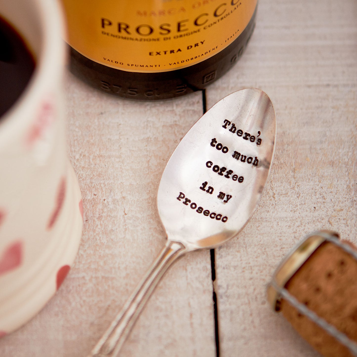 There's Too Much Coffee In My Prosecco Vintage Silver Plated Teaspoon