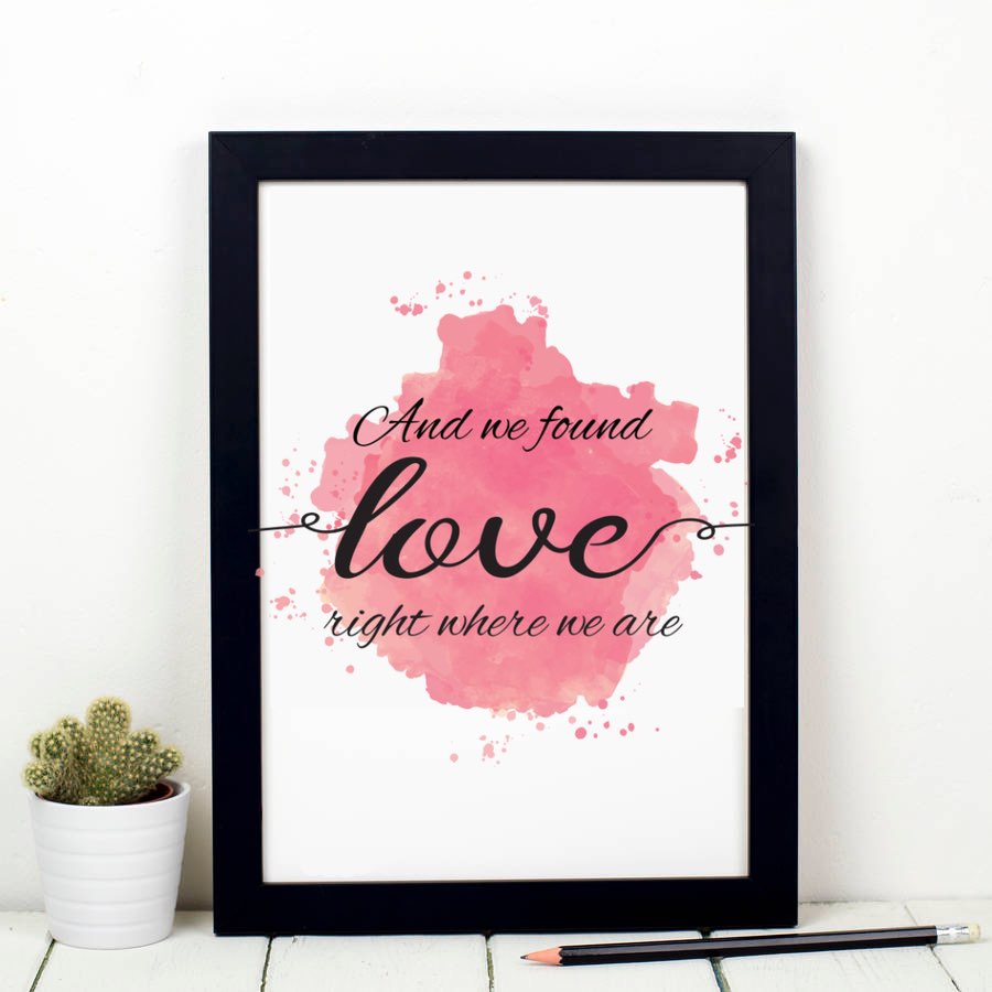 Personalised Watercolour First Dance Wedding Song Lyric Print