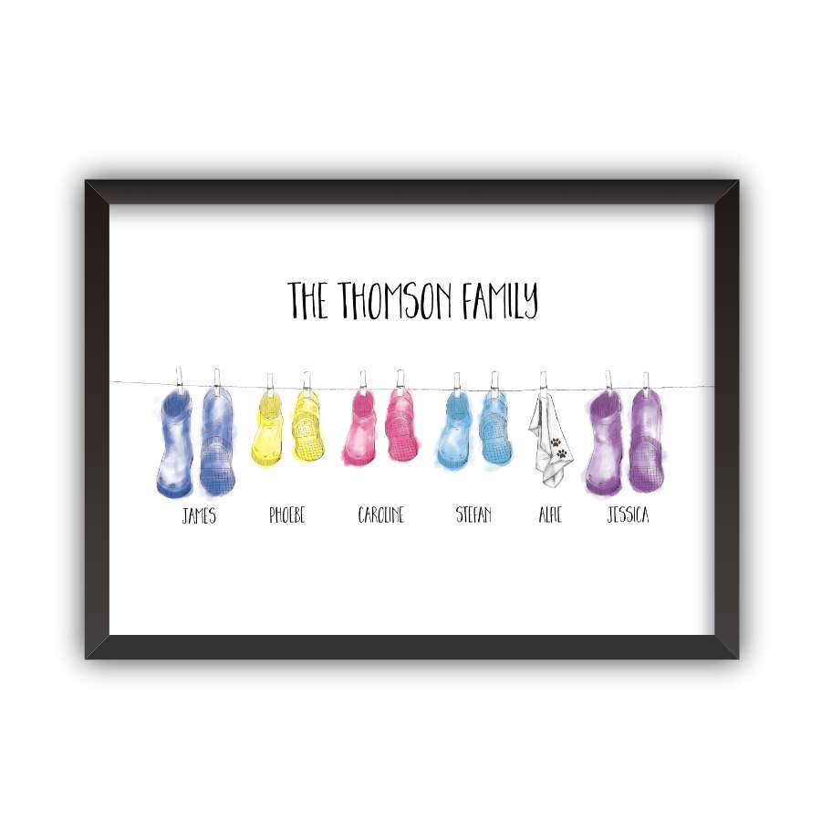 Personalised Family Wellington Boot Print